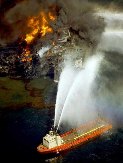 Deep Water Oil Rig fire